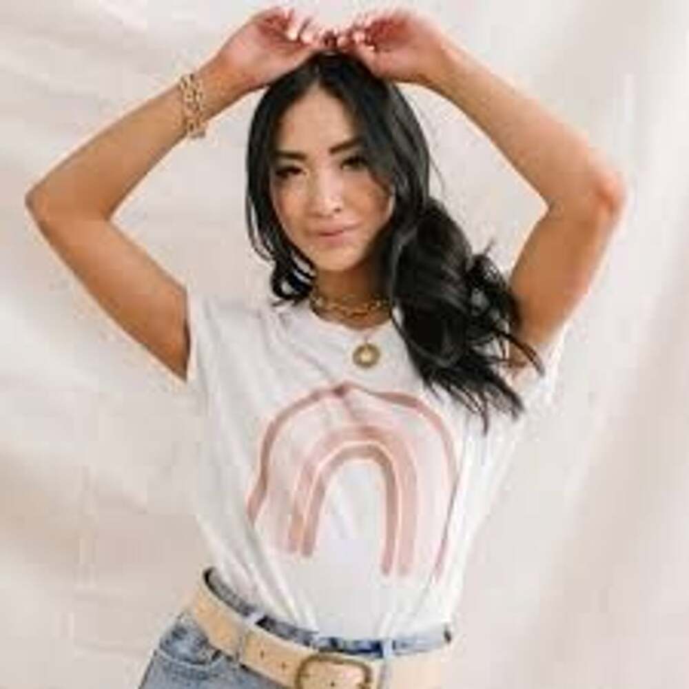 Böhme Boho Rainbow Graphic T-Shirt White Size L